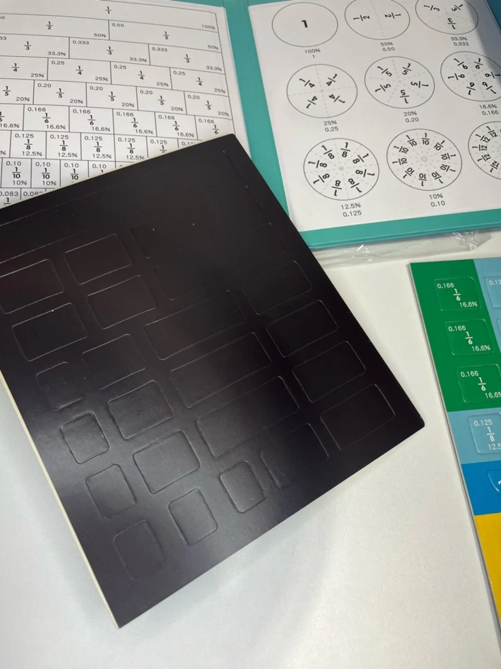 NEW Magnetic Fraction Demonstration Book Educational Puzzle Magnet Set *open*